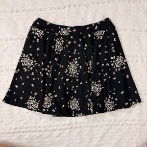 Toad&Co Black Floral Skort Womens Small Tencel Organic Cotton Active Skirt